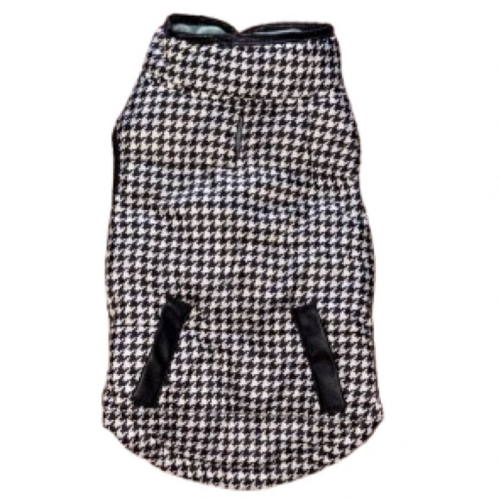 Youly Houndstooth Black and White dog jacket size S